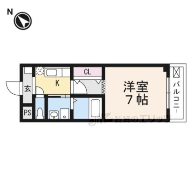 クレメントS(1K/1階)の間取り写真