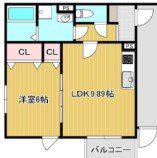 LA-CREA寺田町(1LDK/1階)の間取り写真