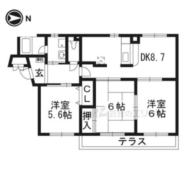 ジュネスト一番館(3DK/2階)の間取り写真