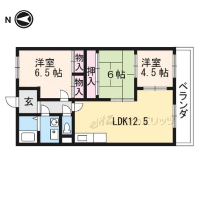 クリアコート寺谷(3LDK/2階)の間取り写真