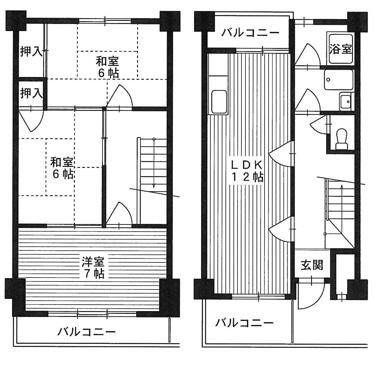 第3清涼マンション(3LDK/2階)の間取り写真