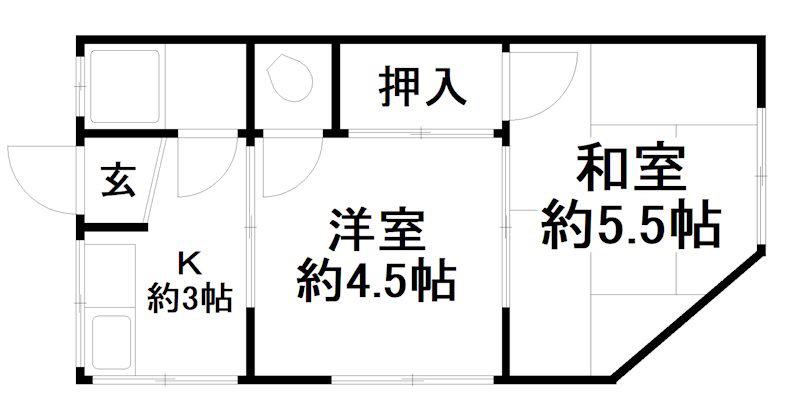 すみれ文化(2K/2階)の間取り写真