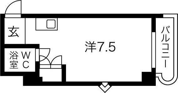 カルム千里山 2(ワンルーム/2階)の間取り写真