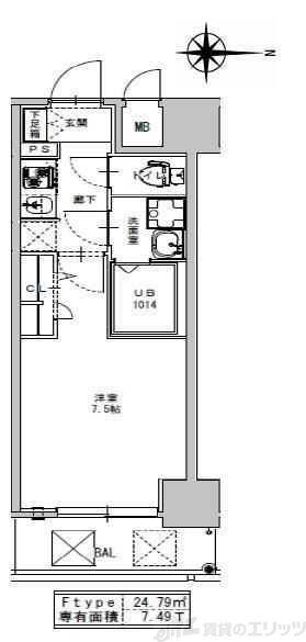 S-RESIDENCE江坂ALEGRIA(1K/8階)の間取り写真