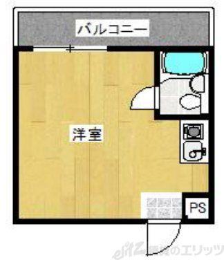 リバーサイドK(ワンルーム/2階)の間取り写真