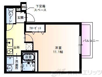 フジパレス吹田Ⅲ番館(1K/2階)の間取り写真