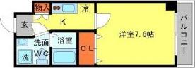 SERENITE江坂四番館(1K/9階)の間取り写真