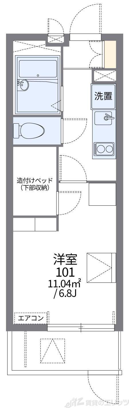 レオパレス豊里Ⅱ(1K/1階)の間取り写真