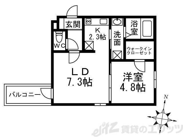 ESPACIO(1LDK/1階)の間取り写真