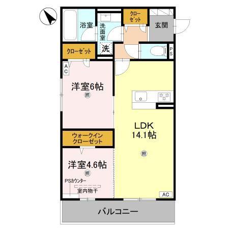 ラヴィエール南茨木Ⅱ(2LDK/3階)の間取り写真