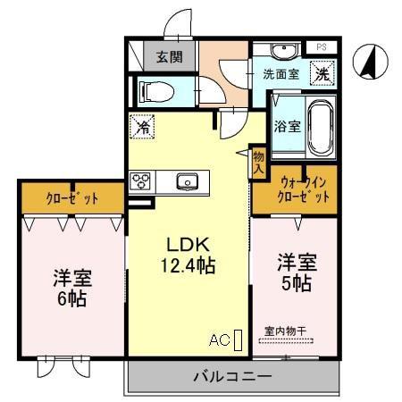 AVENIR(2LDK/3階)の間取り写真
