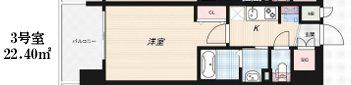 LUXE正雀駅前(1K/7階)の間取り写真