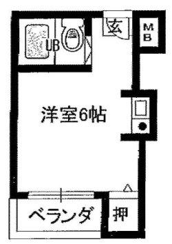 K.菅原ハイツ(ワンルーム/2階)の間取り写真