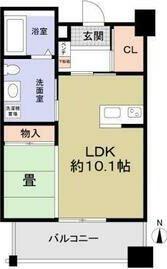 ロハス江坂(1DK/6階)の間取り写真
