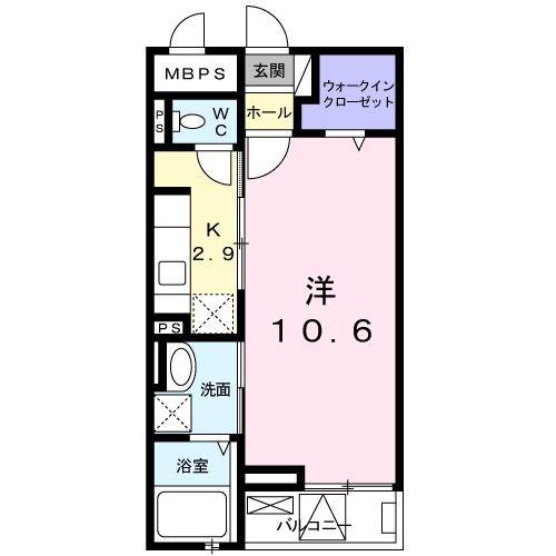 ヴォワ ラクテ ノース(1K/2階)の間取り写真