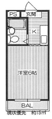 スタンドアップ瑞光(ワンルーム/3階)の間取り写真