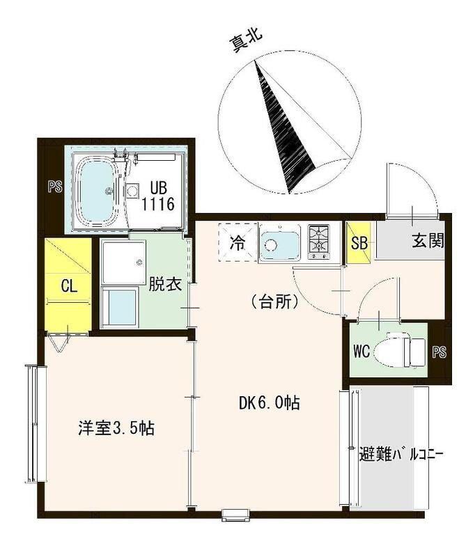 CASA DANZA(1DK/1階)の間取り写真