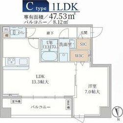 ル・モベイ天神橋(1LDK/7階)の間取り写真