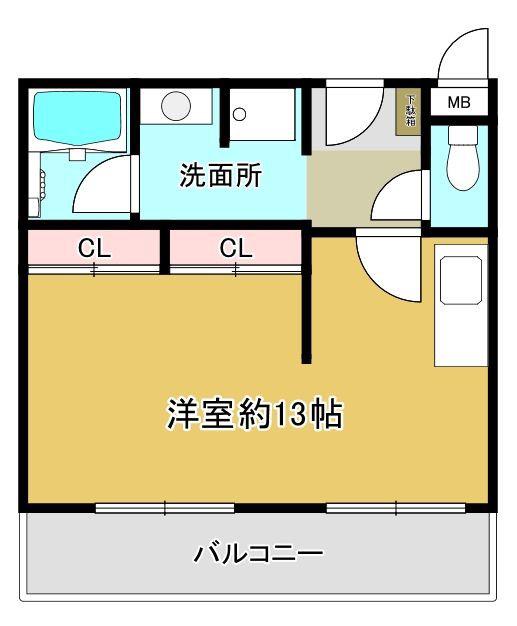 エムズコート(ワンルーム/3階)の間取り写真