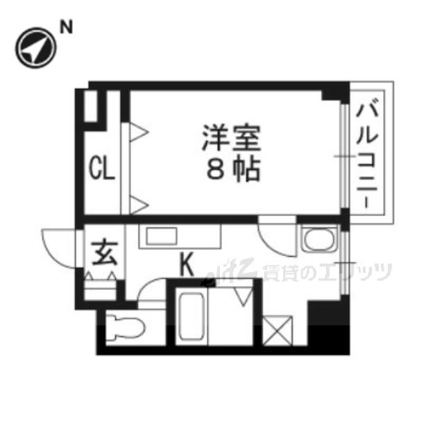 イーズ南春日丘(1K/4階)の間取り写真