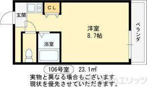 アプレシオ西冠Ⅰ(1K/1階)の間取り写真
