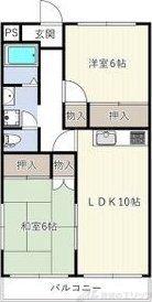 メゾン千代田(2LDK/3階)の間取り写真