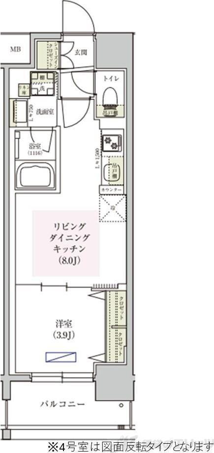アーバネックス東梅田(1LDK/7階)の間取り写真