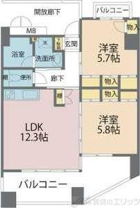 スティング(2LDK/3階)の間取り写真