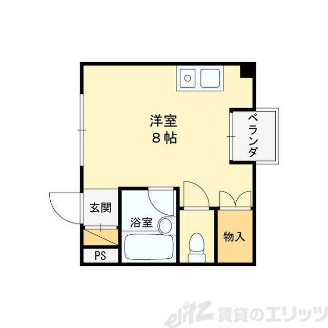 ウエストハイツ(ワンルーム/3階)の間取り写真