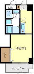 シティコート新大阪(1K/8階)の間取り写真