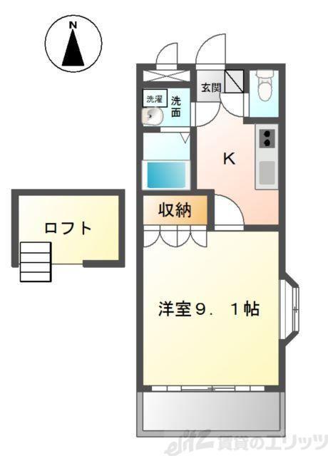 ラディアント(1K/3階)の間取り写真
