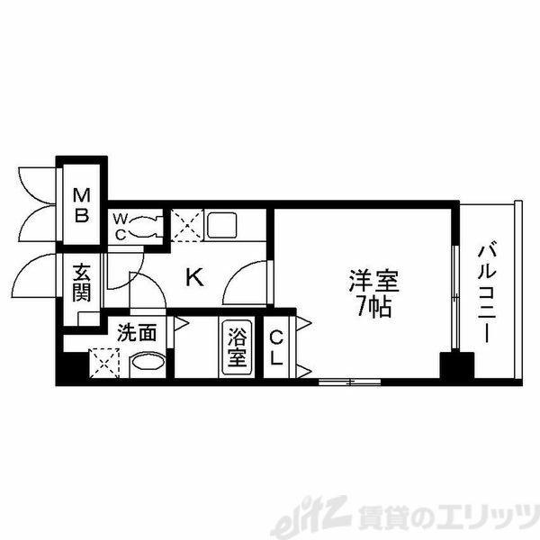 オーク南茨木(1K/5階)の間取り写真