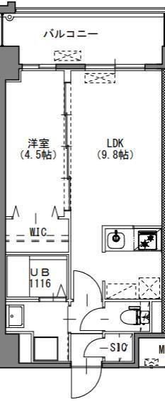 S-RESIDENCE中呉服(1LDK/4階)の間取り写真