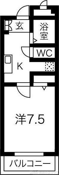 ラフィーネ筒井(1K/3階)の間取り写真