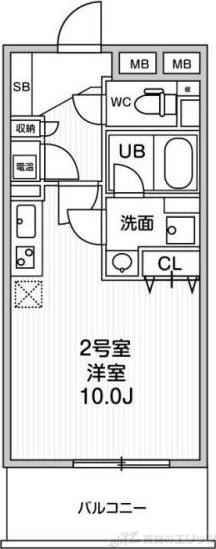 グレンパーク新大阪2(ワンルーム/6階)の間取り写真