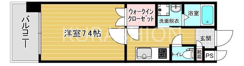 リファレンス天神(1K/4階)の間取り写真