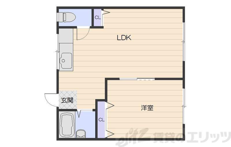 コーポホリデーイン(1LDK/1階)の間取り写真