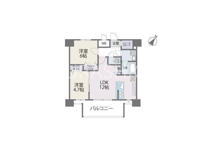 MODERN PALAZZO 博多デュオグランデイースト(2LDK/10階)の間取り写真
