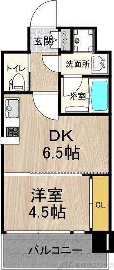 プレジオ江坂II(1DK/2階)の間取り写真