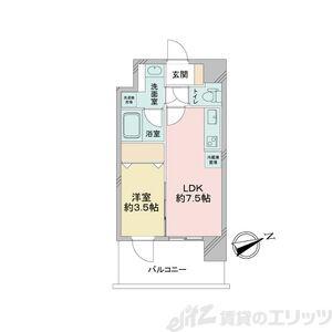 プロスパー江坂479(ワンルーム/6階)の間取り写真