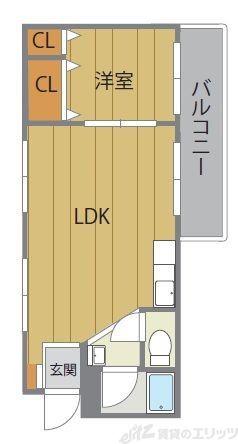 増田マンション(1LDK/4階)の間取り写真