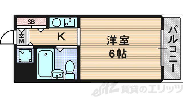 ウエハラハイツ(1K/3階)の間取り写真