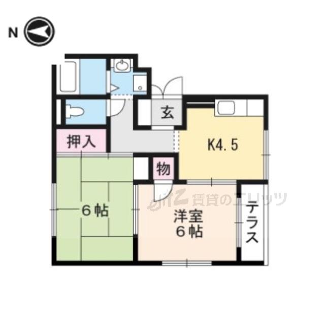 アーバンライフフミ(1LDK/2階)の間取り写真