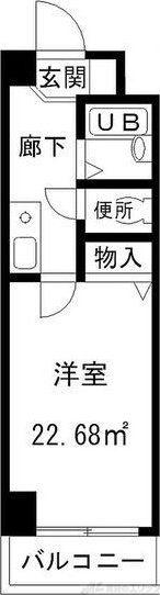 ∞中之島アンフィニ(1K/8階)の間取り写真