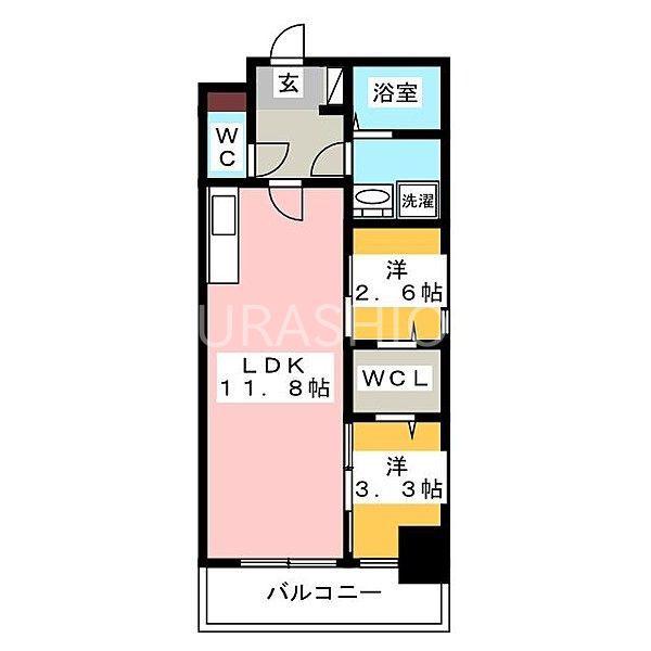 MODERN PALAZZO 天神南(2LDK/2階)の間取り写真