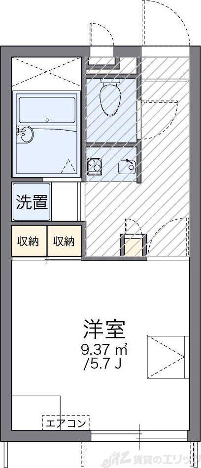レオパレスリヴェルテ(1K/1階)の間取り写真