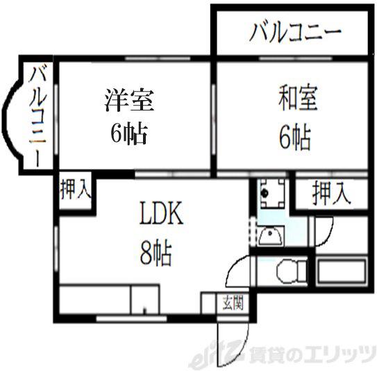 MI PIACE吹田I(2LDK/2階)の間取り写真