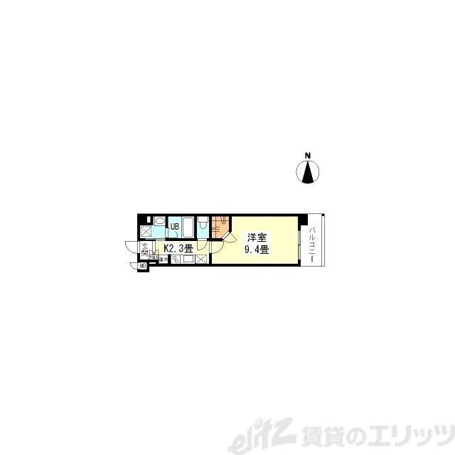 アイ・ウエスト茨木(1K/2階)の間取り写真