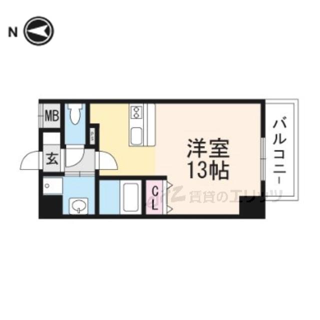 ラフィーエ高槻(ワンルーム/5階)の間取り写真