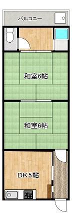 清水ハイツ(2K/2階)の間取り写真
